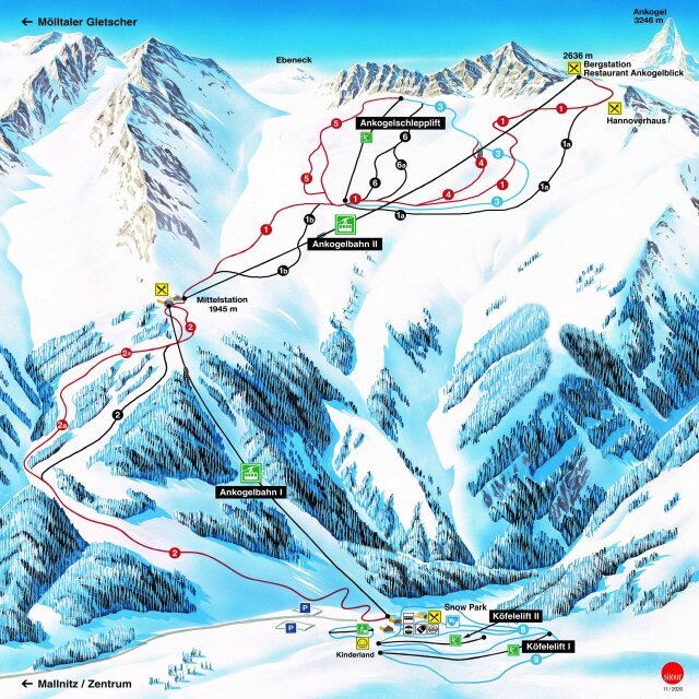 Mallnitz - Ankogel sítérképe