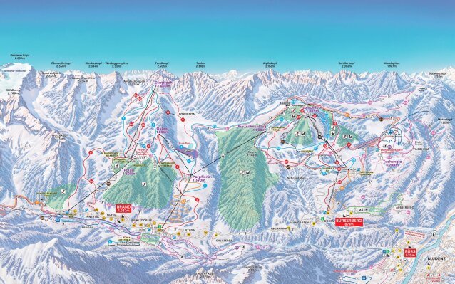 Brandnertal sítérképe