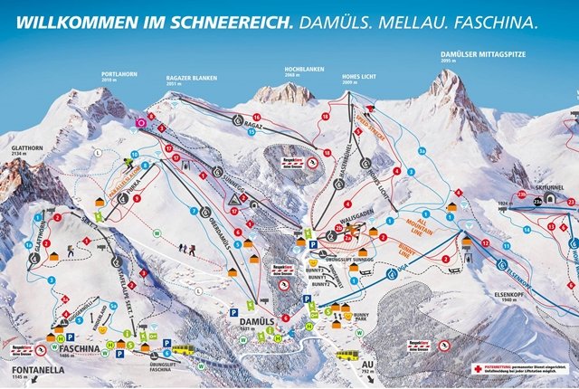 Damüls - Mellau sítérképe