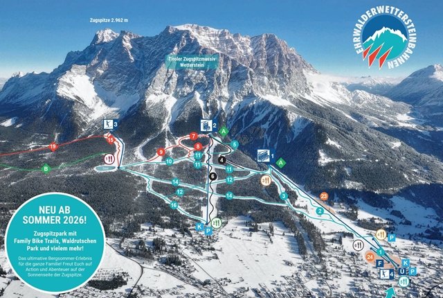 Wettersteinbahnen sítérképe