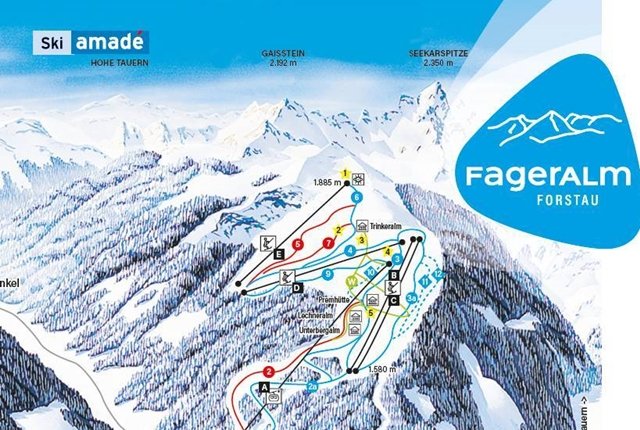 Fageralm sítérképe