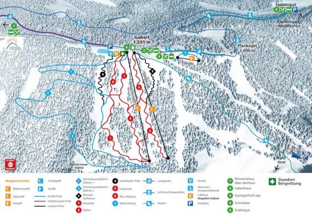 Gaberl - Plankogel sítérképe