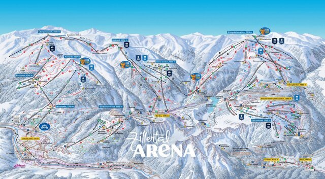 Zillertal Arena sítérképe