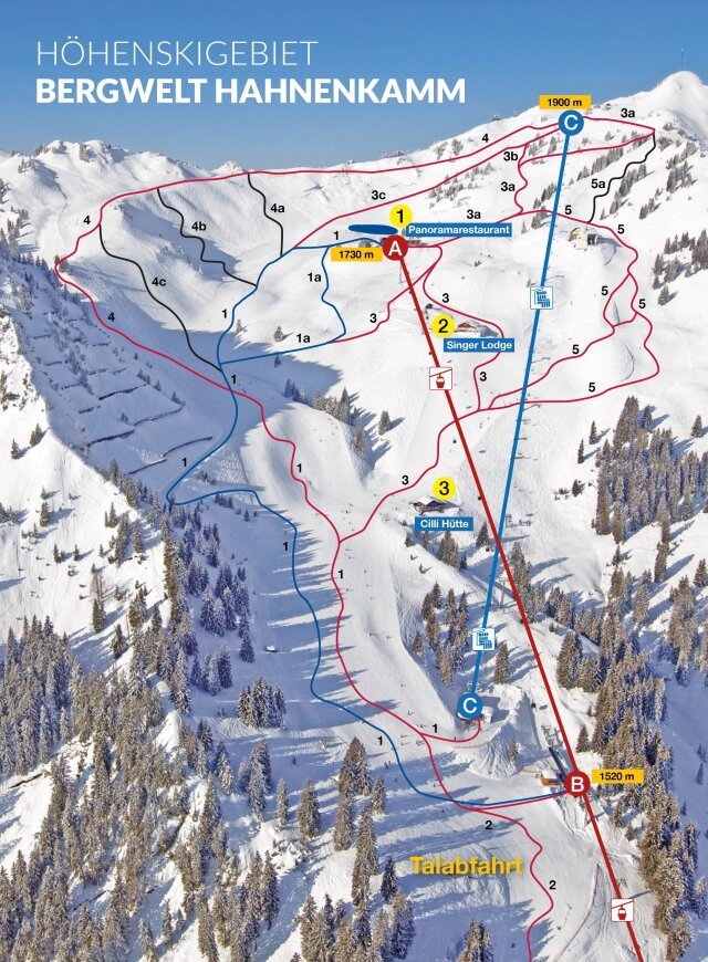 Hahnenkamm sítérképe