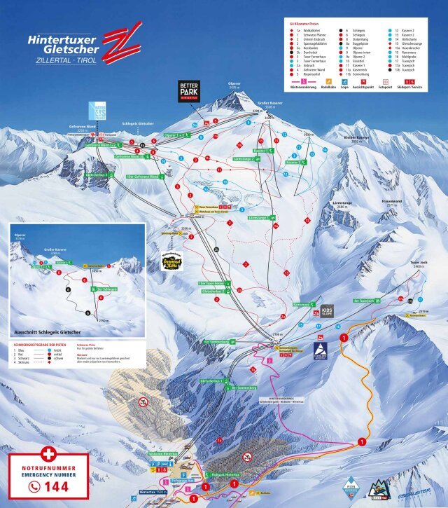 Hintertux sítérképe