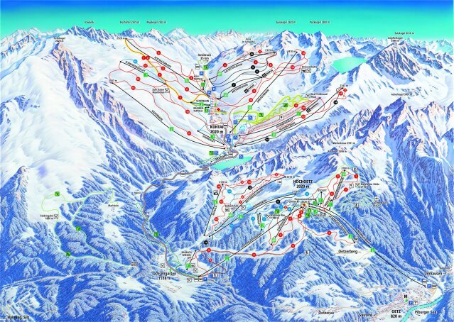 Ötz - Hochötz sítérképe