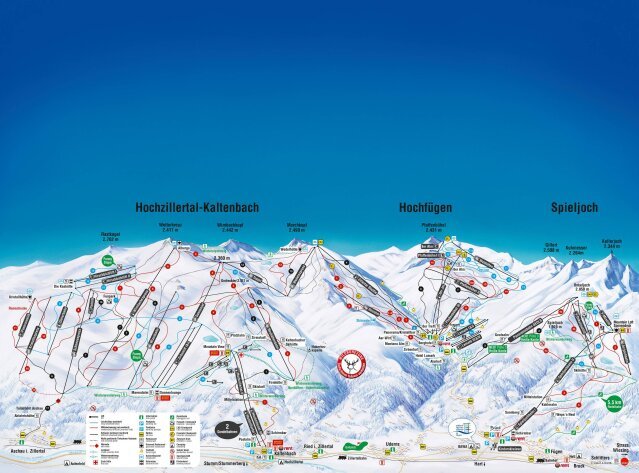 Hochzillertal sítérképe