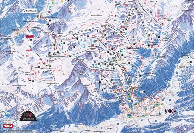 Ischgl sítérképe