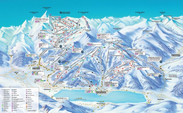 Zell am See - Kaprun sírégió sítérképe