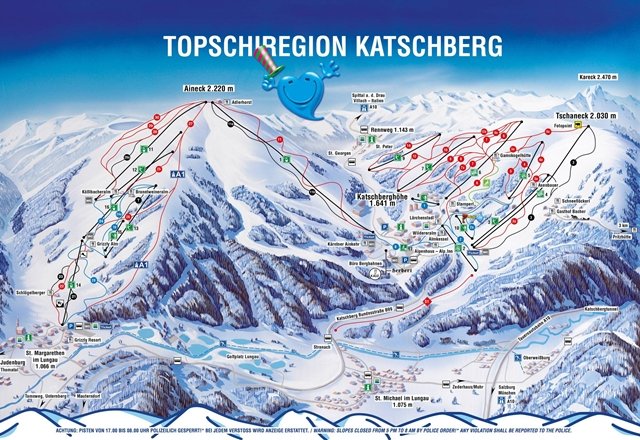 Katschberg sítérképe