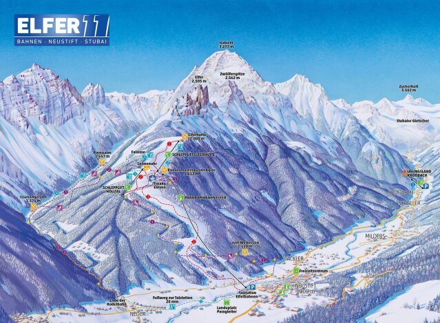 Neustift - Elfer sítérképe