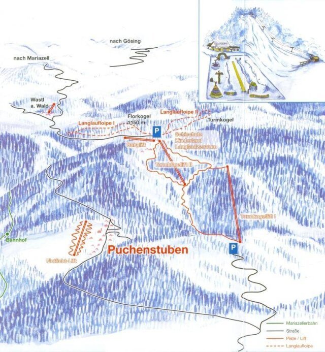Puchenstuben sítérképe