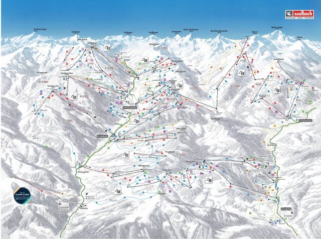 Saalbach - Hinterglemm sítérképe