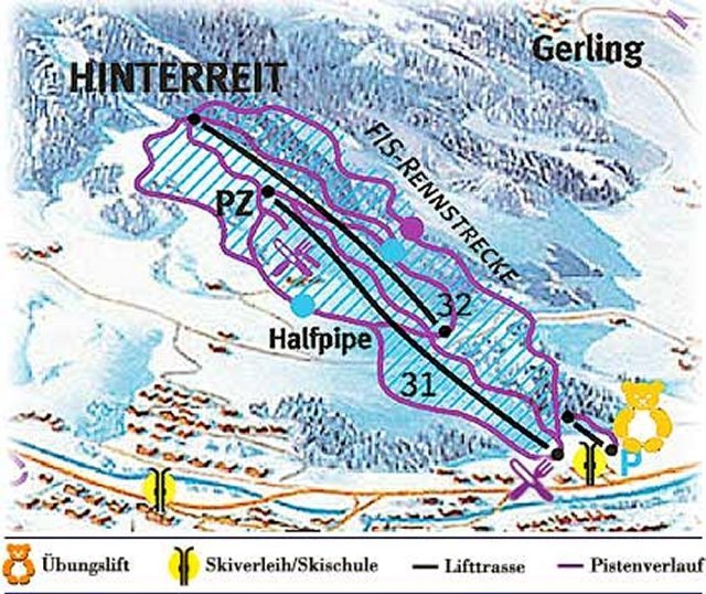 Hinterreit - Saalfelden sítérképe