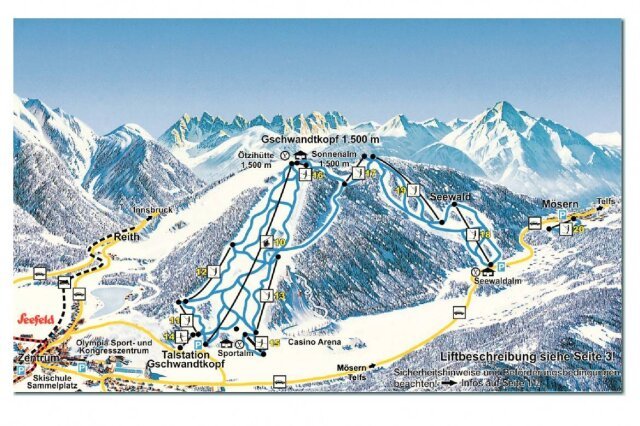 Seefeld - Mösern sítérképe