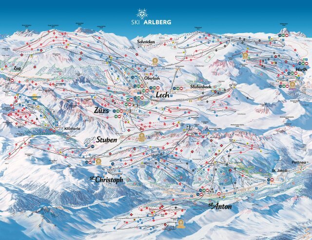 Ski Arlberg sítérképe