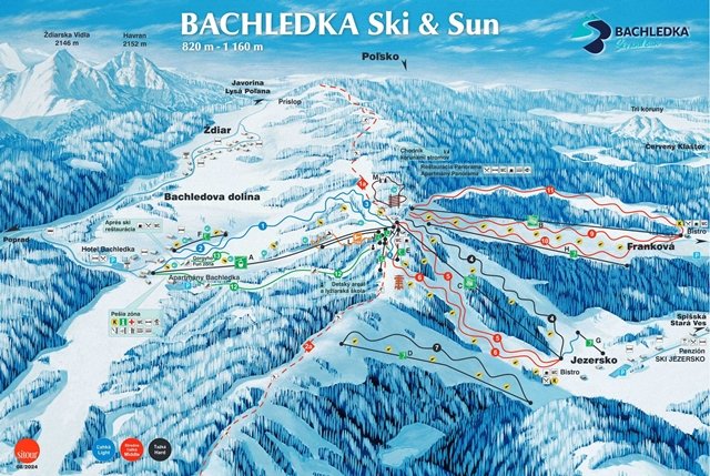 Bachledka sítérképe