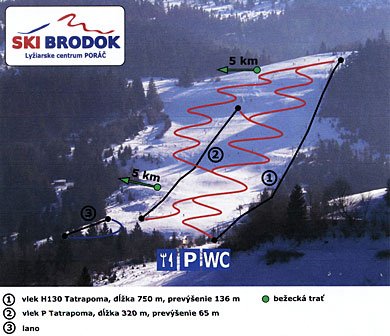 Ski Brodok - Poráč sítérképe
