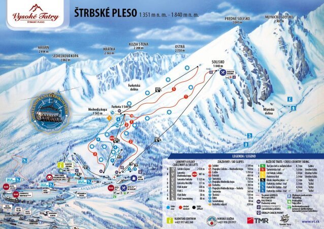 Csorba-tó sítérképe