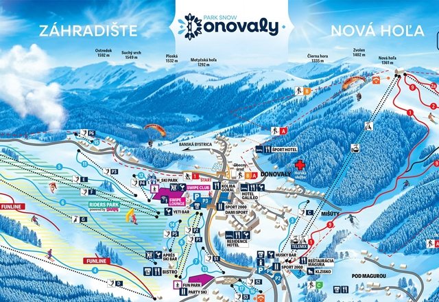 Donovaly sítérképe