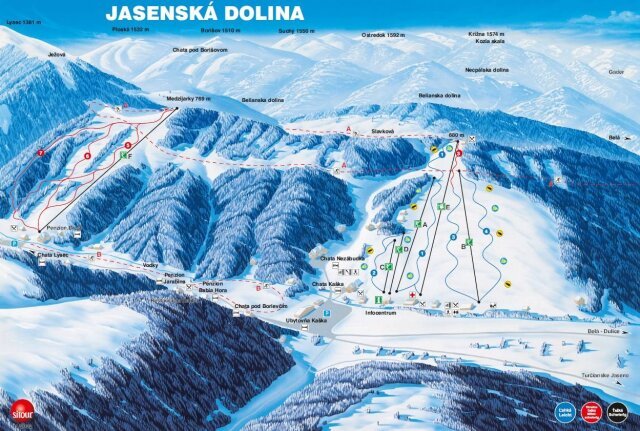 Jasenska Dolina sítérképe