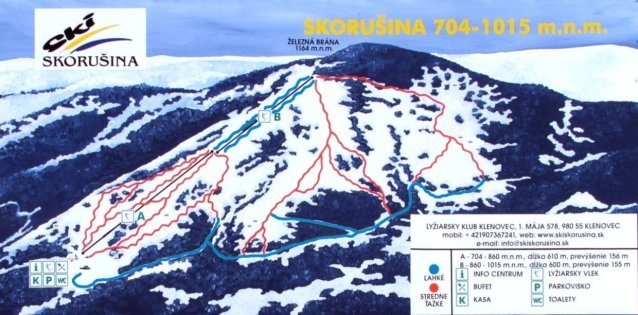 Klenovec - Skorusina sítérképe