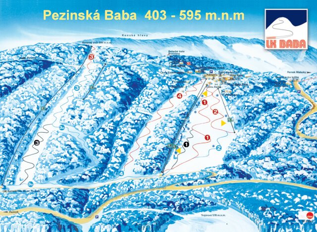 Pezinska Baba sítérképe