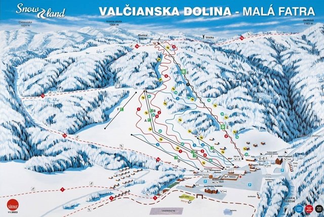 Valcianska Dolina sítérképe