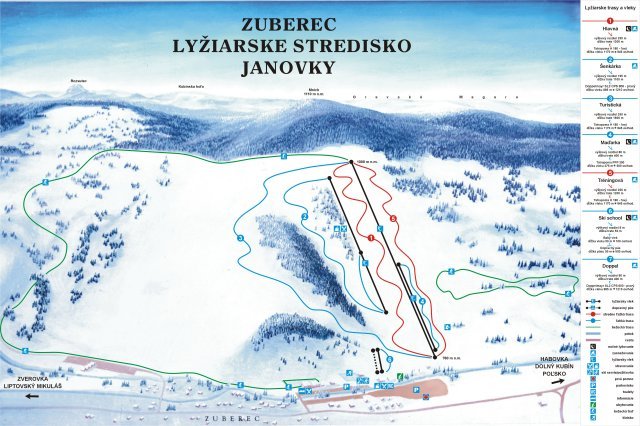 Zuberec - Janovky sítérképe